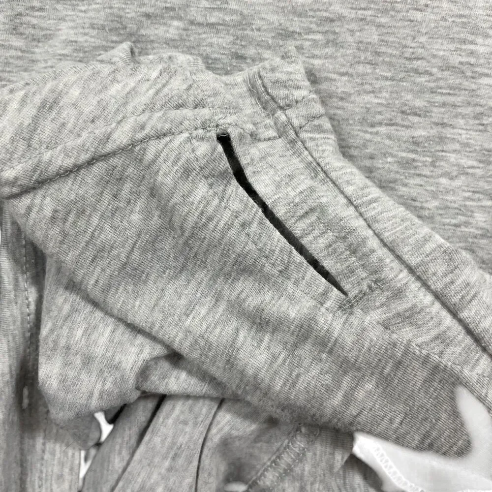 Athleta‎ Light Grey Medium Cotton Blend Long Sleeve Thin Scoop Neck Jersey